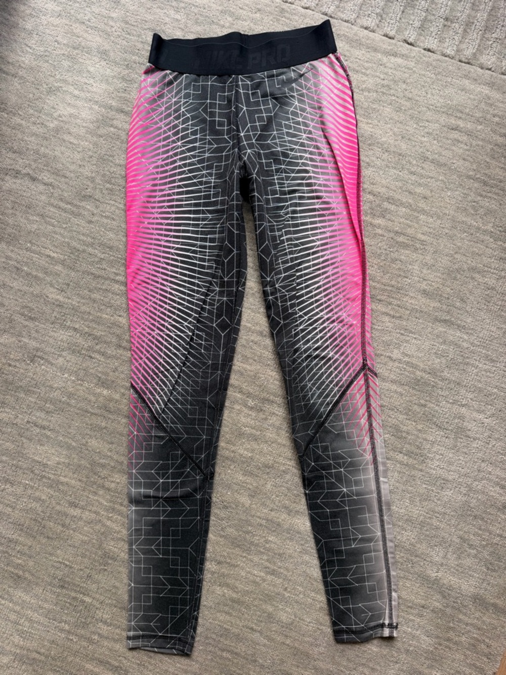 Nike Pro Printed Leggings Pink Black XS